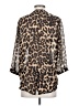 Ellison 100% Polyester Animal Print Brown 3/4 Sleeve Blouse Size S - photo 2