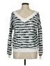 White Birch Stripes Silver White Pullover Sweater Size M - photo 1