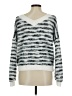 White Birch Stripes Silver White Pullover Sweater Size M - photo 2