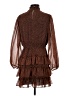 Express 100% Polyester Animal Print Brown Cocktail Dress Size S - photo 2