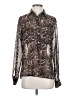 Single Los Angeles Animal Print Brown Long Sleeve Blouse Size XS - photo 1
