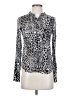 Hale Bob Animal Print Silver Long Sleeve Blouse Size XS - photo 1