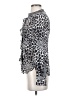Hale Bob Animal Print Silver Long Sleeve Blouse Size XS - photo 5