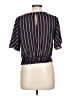 Moa Moa 100% Polyester Stripes Black Short Sleeve Blouse Size L - photo 2