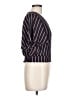 Moa Moa 100% Polyester Stripes Black Short Sleeve Blouse Size L - photo 4