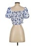 Shein 100% Polyester Blue Short Sleeve Blouse Size 4 - photo 2