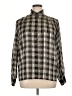 Yves St. Clair 100% Polyester Houndstooth Silver Long Sleeve Blouse Size 16 - photo 1