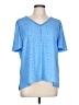 Apt. 9 100% Polyester Blue Short Sleeve Blouse Size L - photo 1