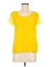 H&M 100% Polyester Yellow Short Sleeve Top Size 6 - photo 1