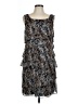 Connected Apparel 100% Polyester Animal Print Gray Cocktail Dress Size 12 - photo 1