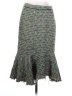 Elevenses Chevron-herringbone Tweed Plaid Brown Green Casual Skirt Size 4 - photo 1