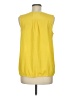 Ann Taylor LOFT 100% Polyester Solid Yellow Sleeveless Blouse Size M - photo 2