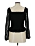 Lush 100% Polyester Black Long Sleeve Top Size M - photo 2