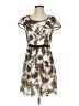 Kensie 100% Polyester Print Ivory Brown Casual Dress Size S - photo 1