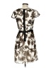 Kensie 100% Polyester Print Ivory Brown Casual Dress Size S - photo 2