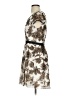 Kensie 100% Polyester Print Ivory Brown Casual Dress Size S - photo 5