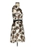 Kensie 100% Polyester Print Ivory Brown Casual Dress Size S - photo 4