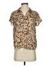 CAbi 100% Polyester Animal Print Brown Tan Short Sleeve Blouse Size XS - photo 1