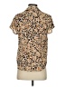 CAbi 100% Polyester Animal Print Brown Tan Short Sleeve Blouse Size XS - photo 2