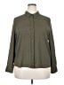 Nordstrom Rack 100% Polyester Polka Dots Green Long Sleeve Blouse Size XXL - photo 1