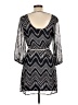KLD Signature 100% Polyester Chevron-herringbone Gray Casual Dress Size L - photo 2