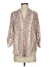 Unbranded 100% Polyester Paisley Tan 3/4 Sleeve Blouse Size S - photo 1