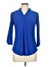 Perceptions Blue Long Sleeve Blouse Size L - photo 1