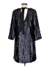 J.Crew 100% Polyester Metallic Silver Blue Cocktail Dress Size 10 - photo 2