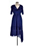 Three Floor 100% Polyester Polka Dots Blue Cocktail Dress Size 10 - photo 1