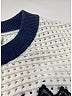 Self-Portrait 100% Cotton Ivory Blue Turtleneck Sweater Size L - photo 11