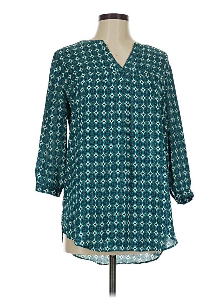 Pre-owned Sami & Jo 3/4 Sleeve Blouse In Blue