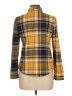 No Comment Plaid Yellow Long Sleeve Blouse Size L - photo 2