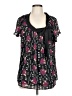 Worthington 100% Polyester Black Short Sleeve Blouse Size L - photo 1