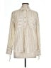 MICHAEL Michael Kors 100% Cotton Stripes Ivory Long Sleeve Button-Down Shirt Size L - photo 1