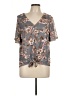 Papermoon Gray Short Sleeve Blouse Size L - photo 1