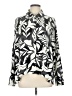 Como Vintage 100% Polyester Print Silver Long Sleeve Blouse Size L - photo 1