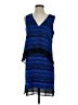Veronica Beard Chevron-herringbone Blue Cocktail Dress Size 2 - photo 1