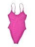 Good American Chevron-herringbone Pink One Piece Swimsuit Size XS (0) - photo 1