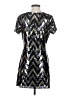 VICI 100% Polyester Chevron-herringbone Silver Cocktail Dress Size S - photo 2