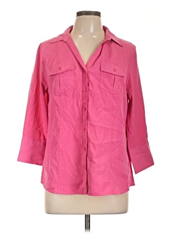 Cato 3/4 Sleeve Button-Down Shirt (view 1)