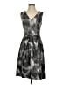 Lela Rose 100% Polyester Graphic Gray Cocktail Dress Size 4 - photo 1