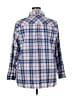 Talbots Plaid Blue Long Sleeve Button-Down Shirt Size 22 - 24 Plus - photo 2