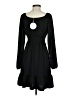 Unbranded Solid Black Casual Dress Size XS - photo 2