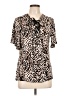 Cato Animal Print Brown Short Sleeve Blouse Size L - photo 1