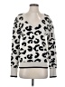 DKNY Animal Print Silver Pullover Sweater Size S - photo 1