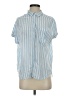 Lola River Stripes Blue Short Sleeve Button-Down Shirt Size S - photo 1