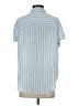 Lola River Stripes Blue Short Sleeve Button-Down Shirt Size S - photo 2