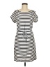 Bellezza 100% Rayon Stripes Gray Casual Dress Size M - photo 1