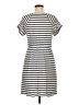 Bellezza 100% Rayon Stripes Gray Casual Dress Size M - photo 2