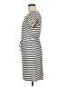 Bellezza 100% Rayon Stripes Gray Casual Dress Size M - photo 5